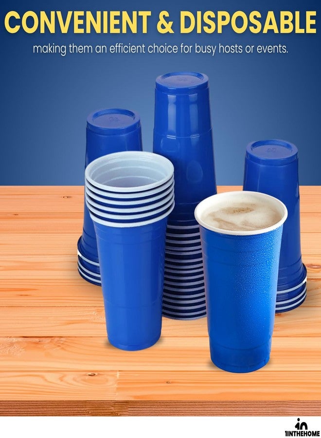 1InTheHome Blue Cups 16 Oz, Disposable Blue Plastic Party Cups (100 pack) - Image 3